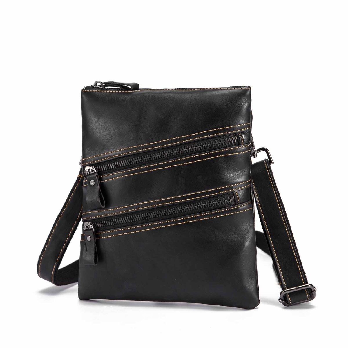Quality Leather Male Design Shoulder Messenger Bag Casual Fashion Cross-body Bag 9