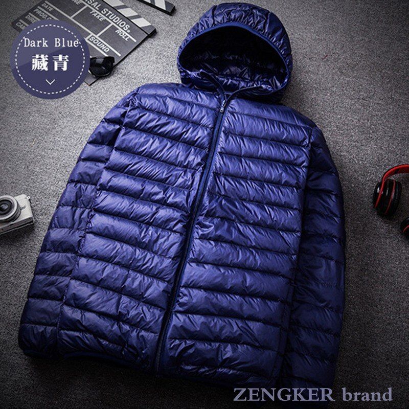 Super Size Thin And Light Hooded Men's Down Jacket  Large Size Coat Man Puffer