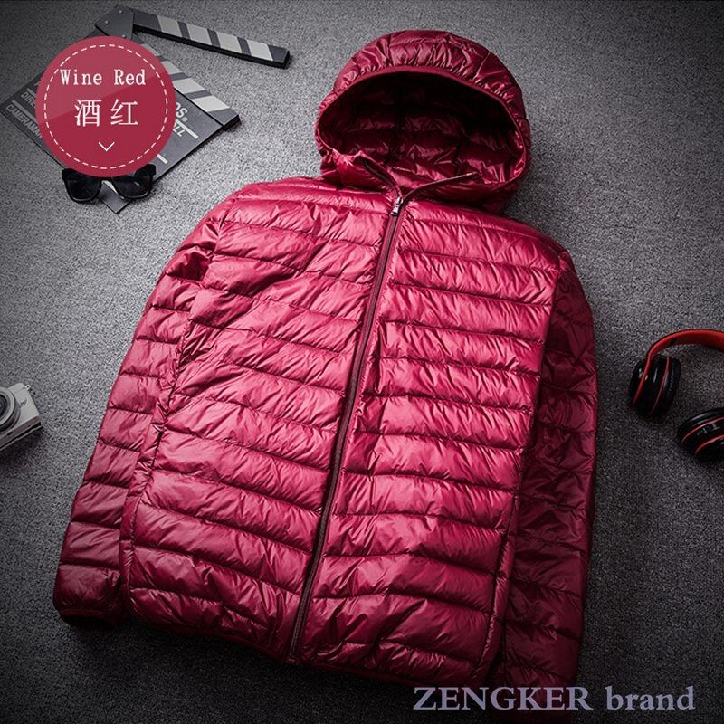 Super Size Thin And Light Hooded Men's Down Jacket  Large Size Coat Man Puffer