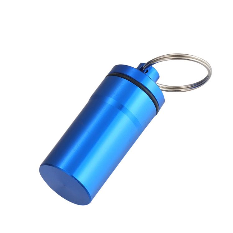 Portable Aluminum Alloy Pill Bottle Cartridge Keychain