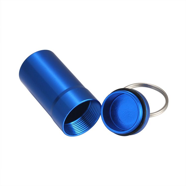 Portable Aluminum Alloy Pill Bottle Cartridge Keychain