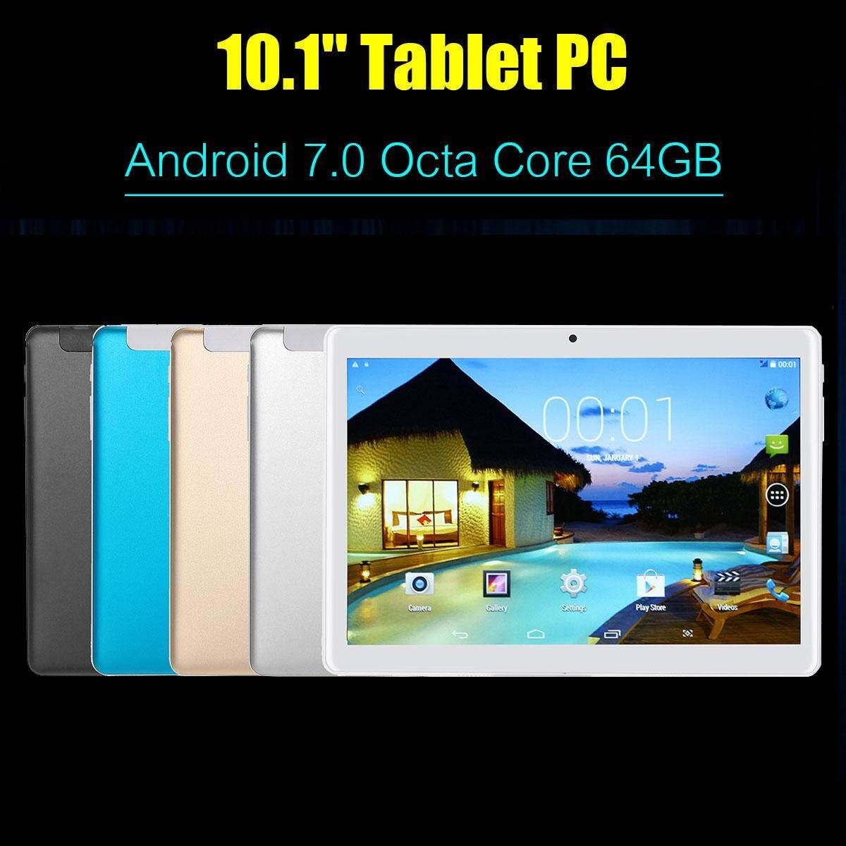 10'' Tablet PC Android 7.0 8-Core 64GB+4GB WIFI 2 SIM 4G Phablet Pad Phone 2.5D Black