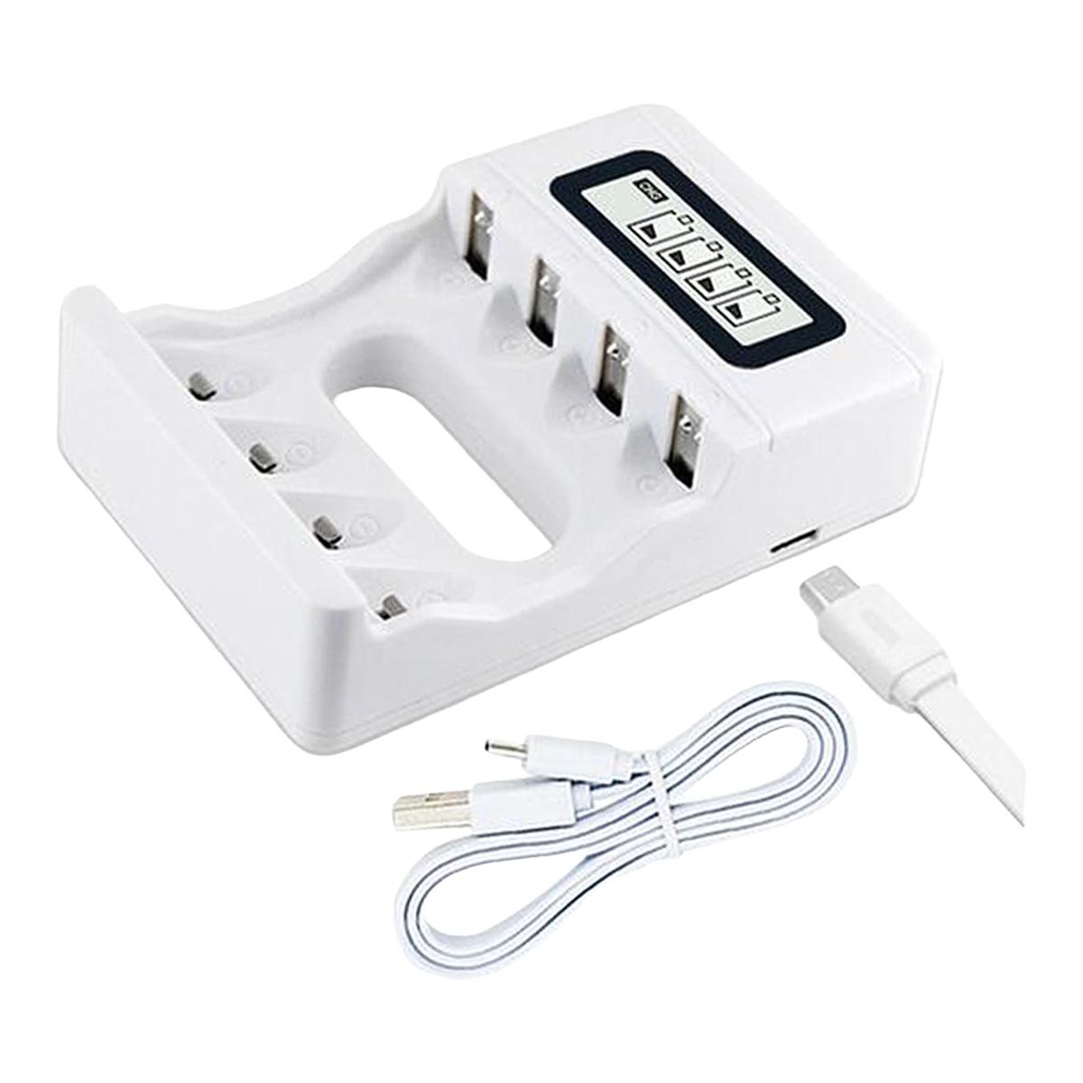 Battery Charger Individual LCD Display For AA AAA Microphone
