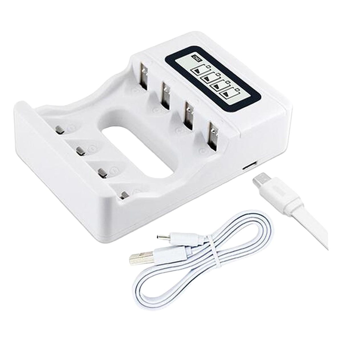 Battery Charger Individual LCD Display For AA AAA Microphone