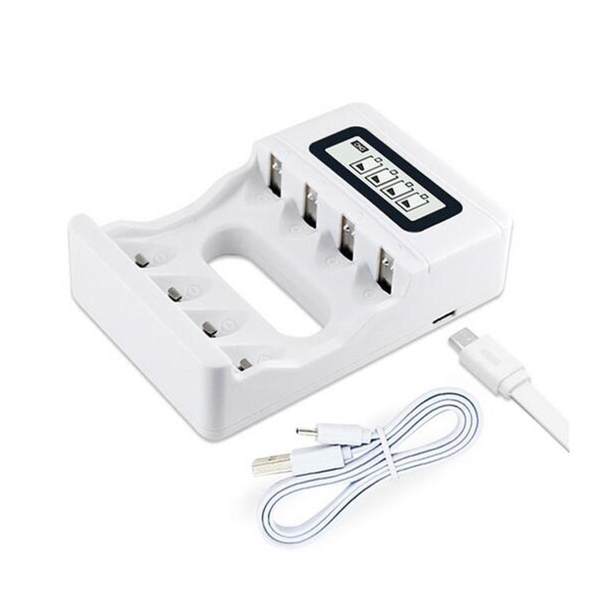 Battery Charger Individual LCD Display For AA AAA Microphone