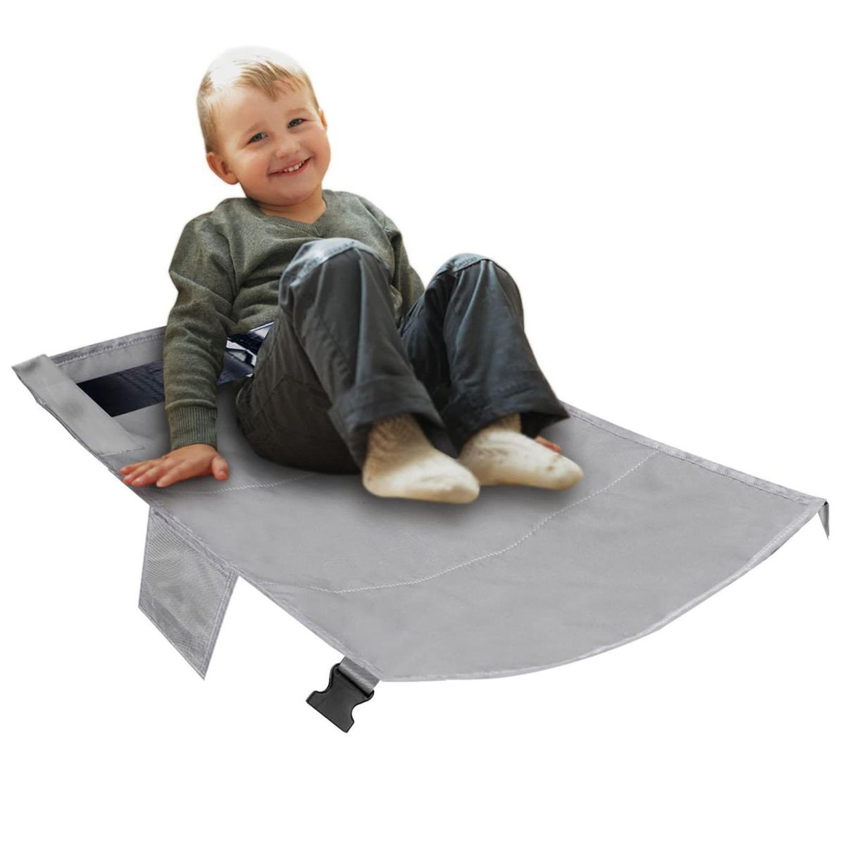 Toddler Airplane Bed Travel Use Kids Airplane Footrest Seat Extender Grey