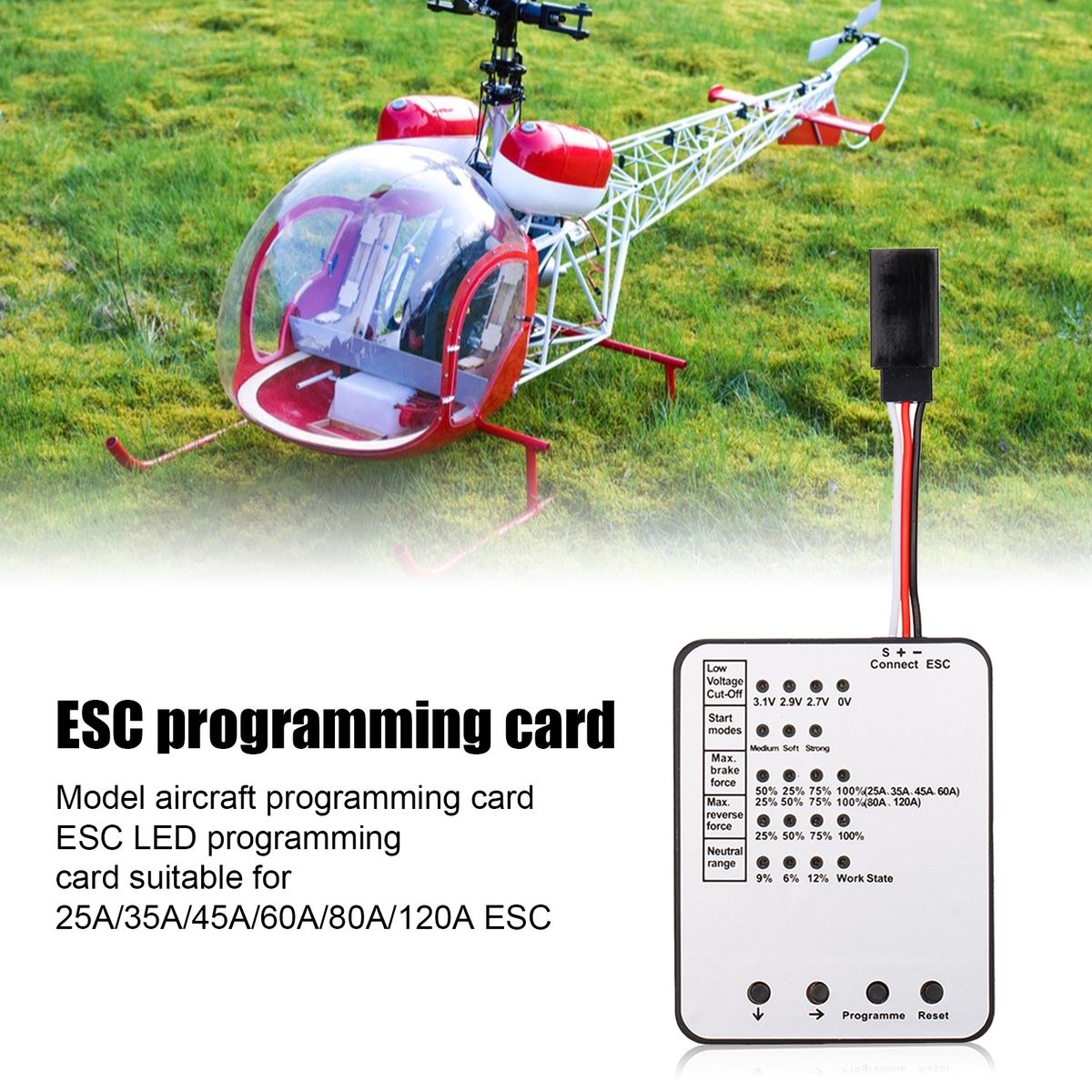 Esc Programming Card Universal Model Airplane RC Car Program Card Silver