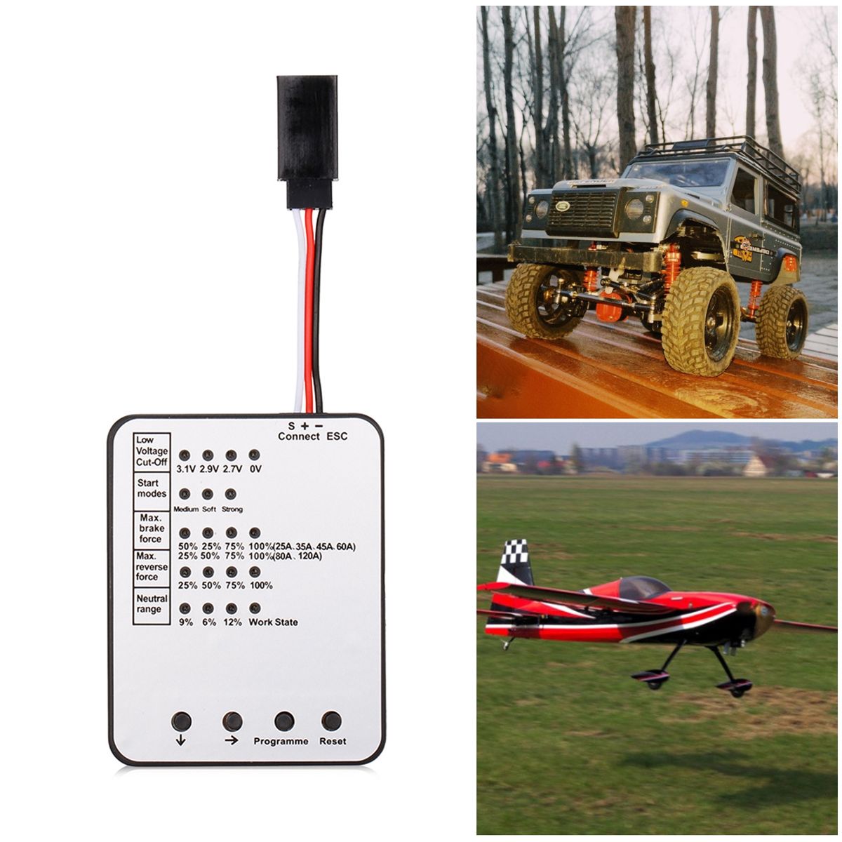 Esc Programming Card Universal Model Airplane RC Car Program Card Silver