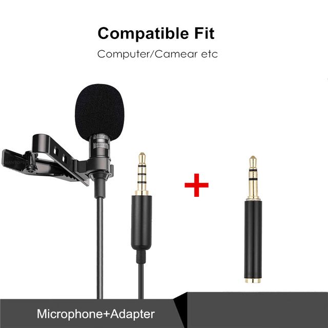 Clip On Microphone Mini Audio Mic For PC Laptop Lound Speake