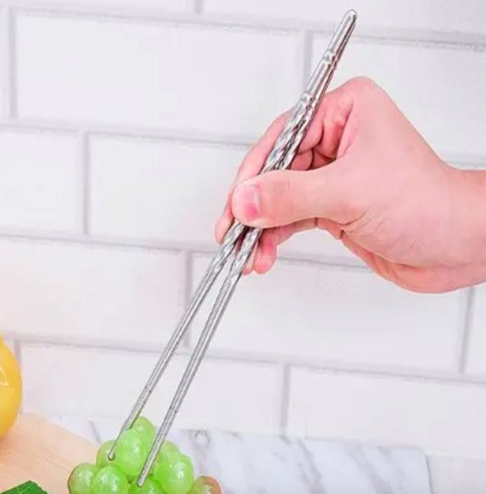 3 Pairs Of Light Metal Chinese Chopsticks Chop Stick
