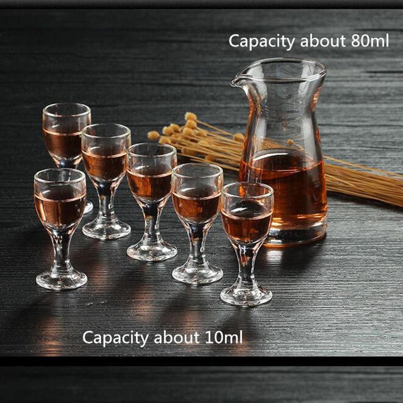 7-Piece Chinese Crad GlDecanter &  Win Glasses Set, Elegant