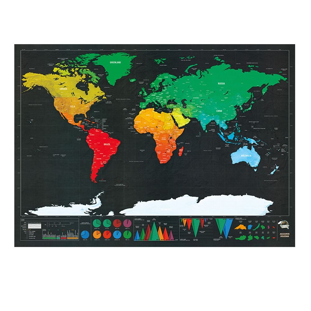 Black Luxury Edition Scratch World Map 82.5 X 59.4cm