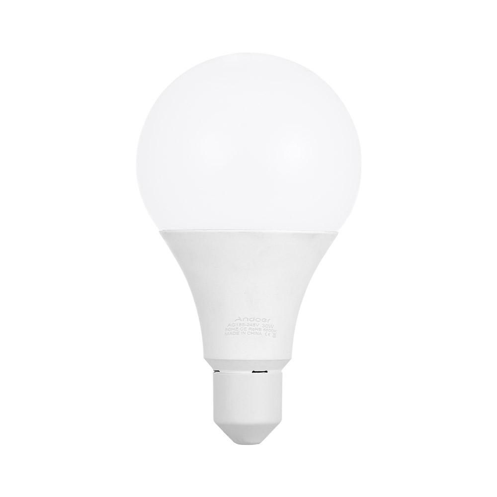 Andoer E27 30W Energy-saving LED Bulb Lamp 5500K Soft White Daylight for Photo Video Studio Home Commercial Lighting