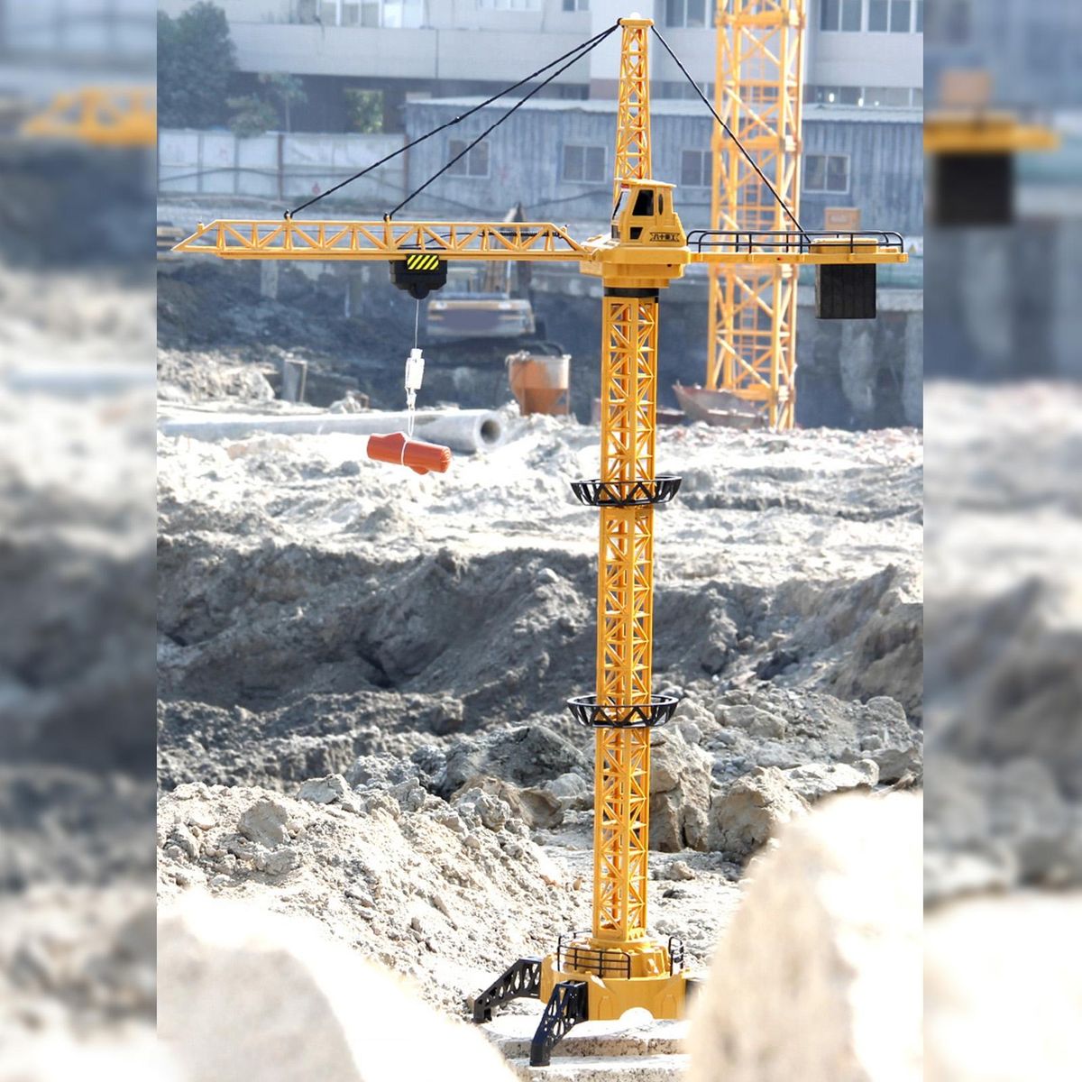 1 Set RC Tower Cranes Toy Boys Girls Remote Control Cranes Yellow