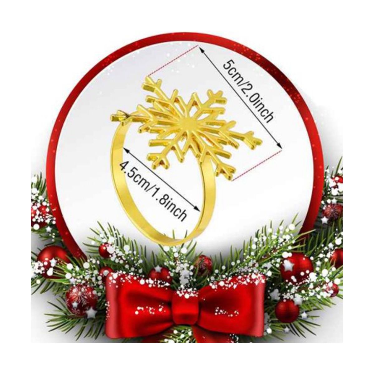 24Pcs Christmas Snowflake Napkin Rings Napkin