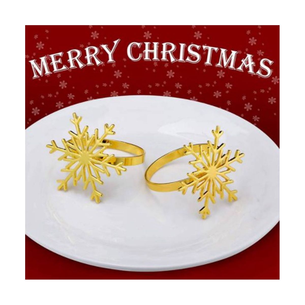 24Pcs Christmas Snowflake Napkin Rings Napkin