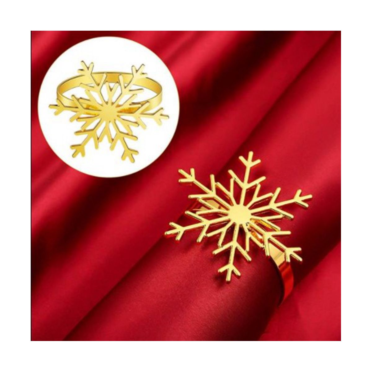 24Pcs Christmas Snowflake Napkin Rings Napkin