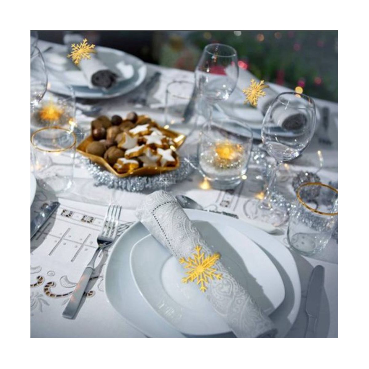 24Pcs Christmas Snowflake Napkin Rings Napkin