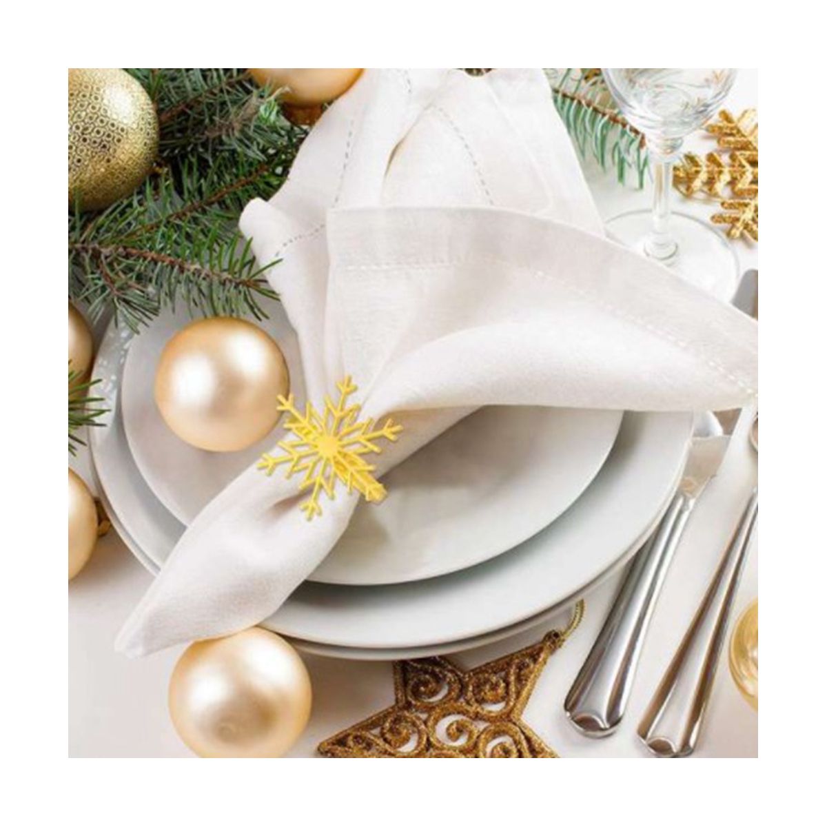 24Pcs Christmas Snowflake Napkin Rings Napkin