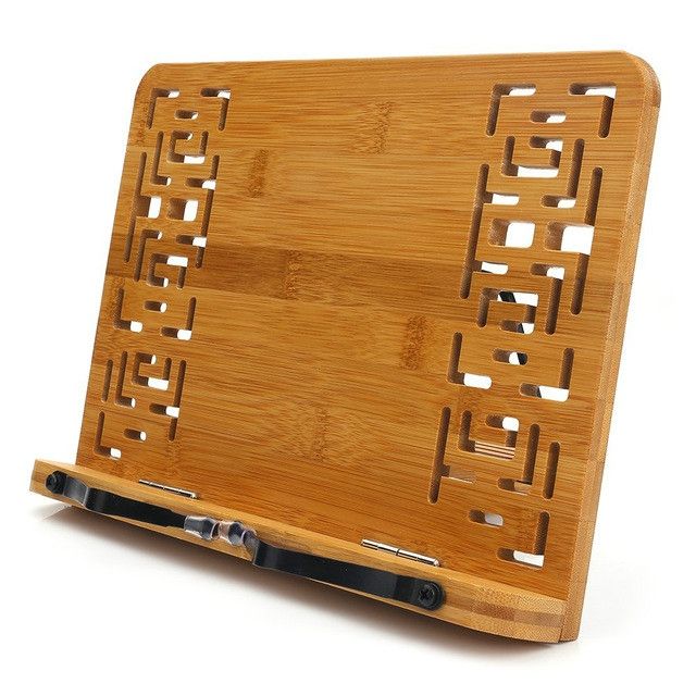 Bamboo Foldable Reading Rest Book Stand Hollow Large