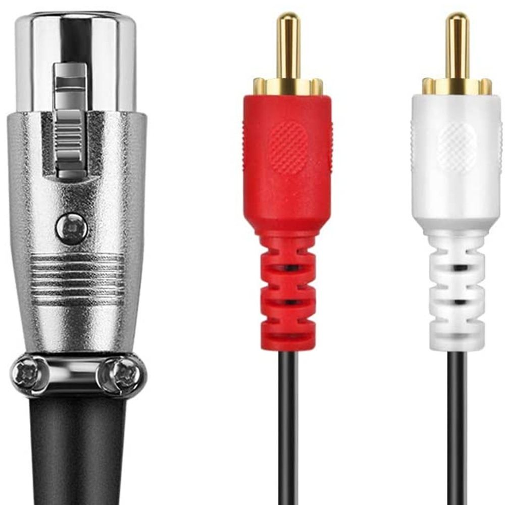 2 RCA Male To XLR Female Stereo Audio Cable, Cable Length:1.5m