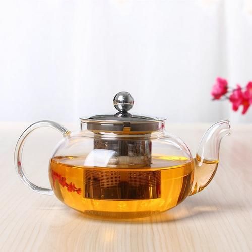 Clear Borosilicate Glass Teapot With Stainless Steel Infuser Strainer Heat Resistant Loose Leaf Tea Pot Kettle Set Teaware