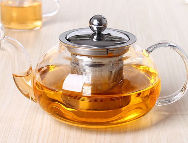 Clear Borosilicate Glass Teapot With Stainless Steel Infuser Strainer Heat Resistant Loose Leaf Tea Pot Kettle Set Teaware