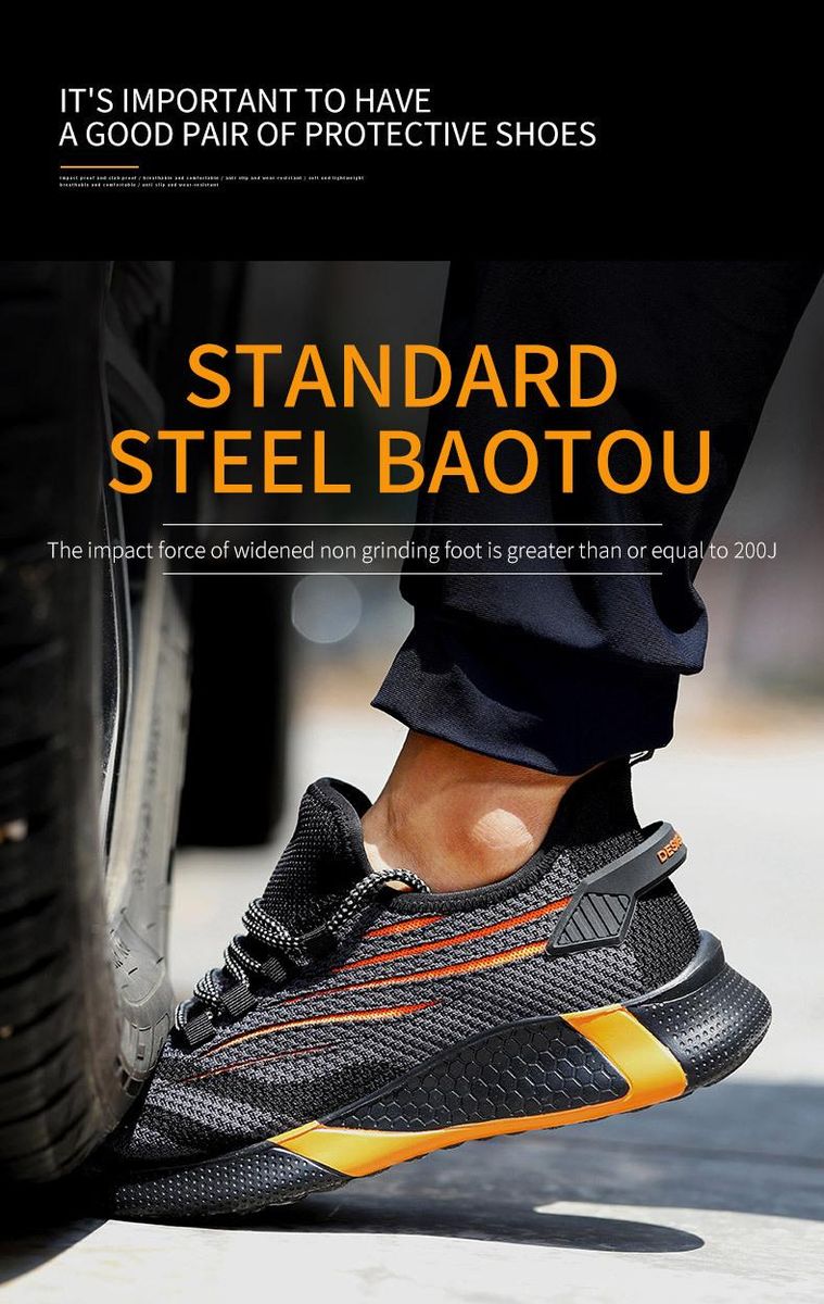Work Safety Shoes For Men Breathable Air Mesh Work Boots
