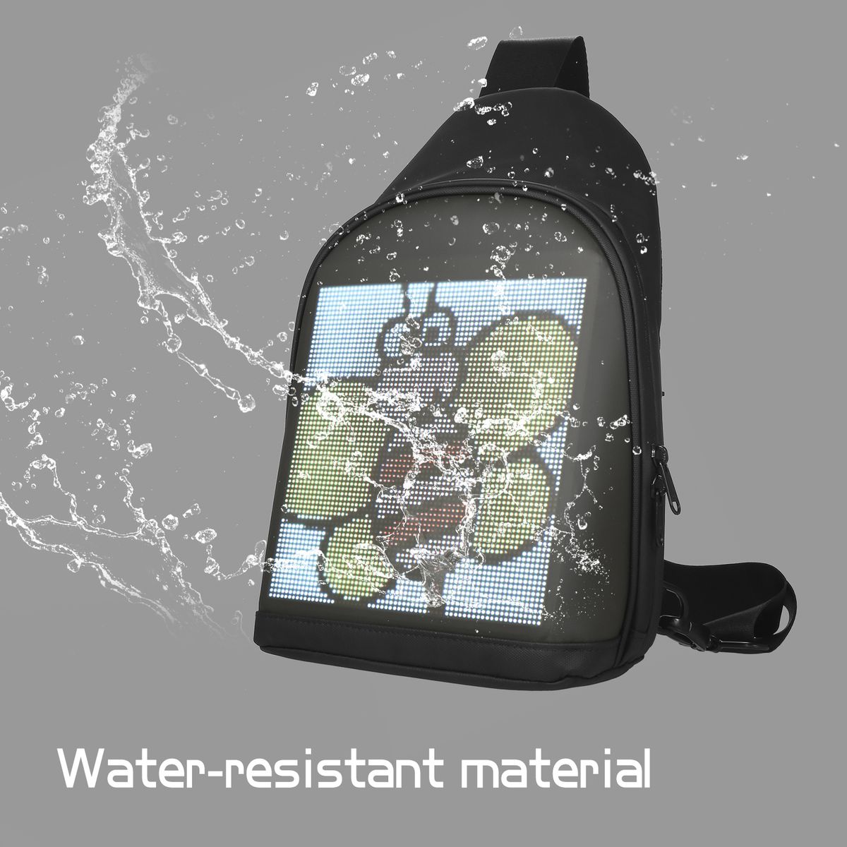 LED Color Screen Sling Bag Customizable Backpack Travel Bag