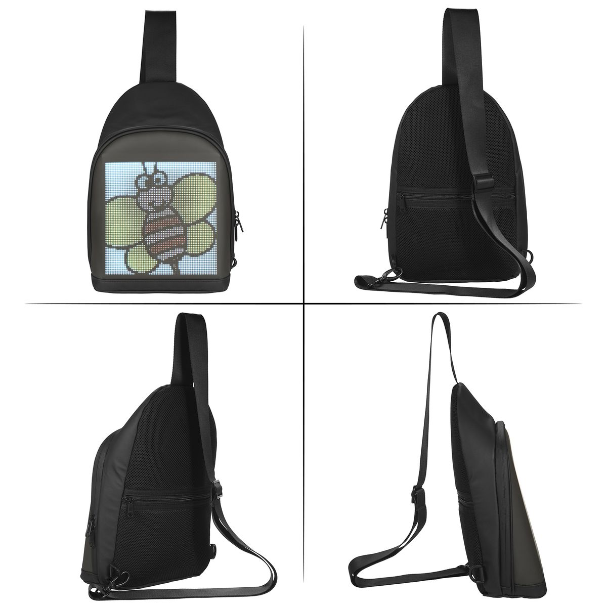 LED Color Screen Sling Bag Customizable Backpack Travel Bag