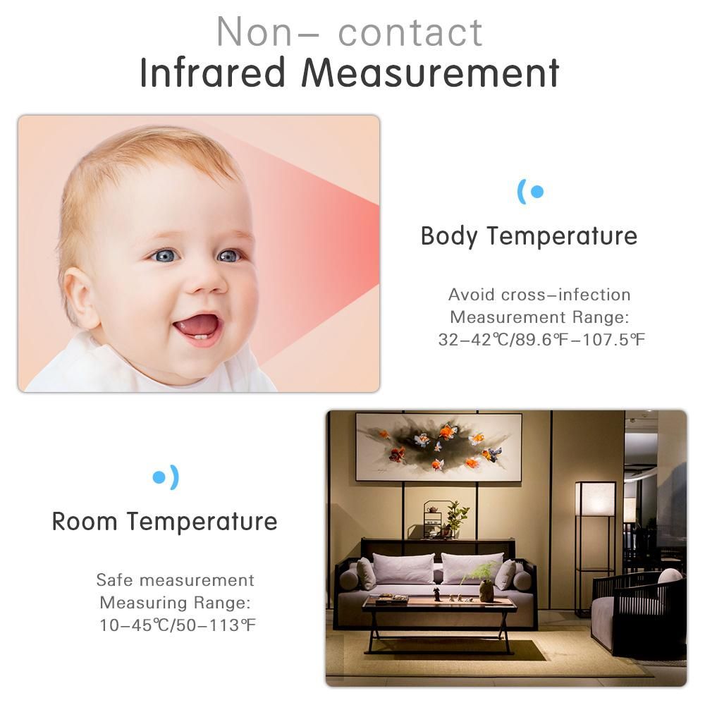 Wall-mounted Infrared Thermometer Body Temperature Measurement Ferromagnetic Room Thermometer Accurate Indoor Temperature 32 Groups Memory Value High Temperature Alarm Non-contact Measurement