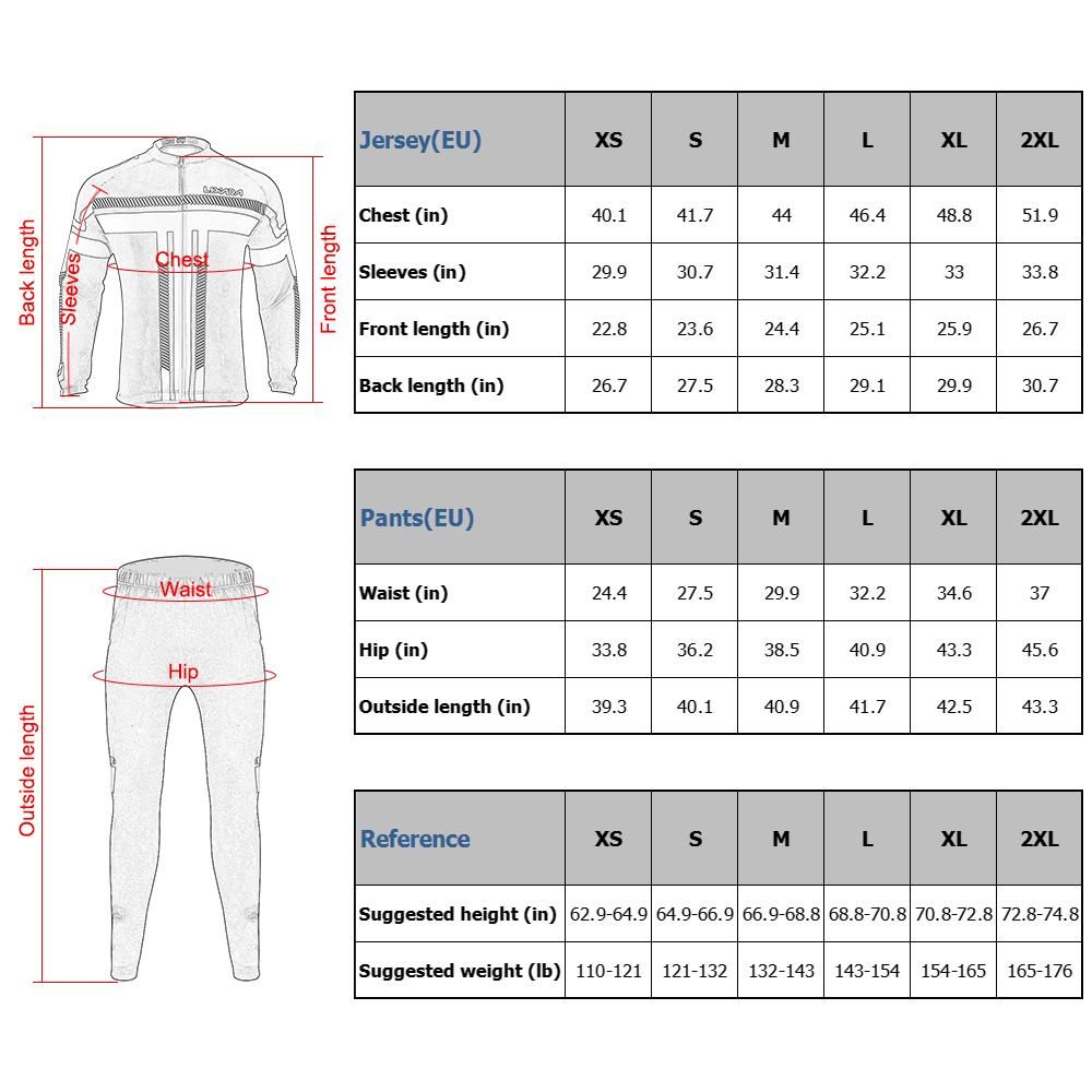 Lixada Men's Winter Long Sleeve Cycling Jersey Set Thermal Fleece Cycling Clothing Windproof Cycling Jacket Coat 3D Padded Pants Trousers
