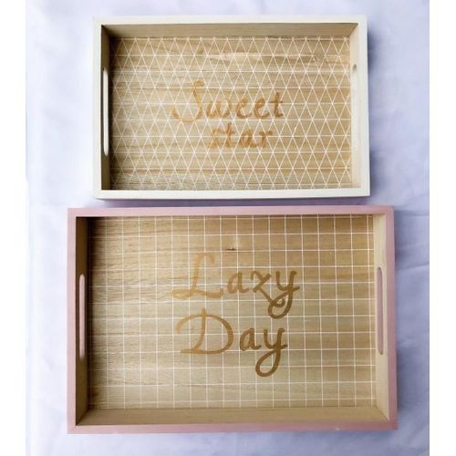 Wooden Serving Tray With Handles