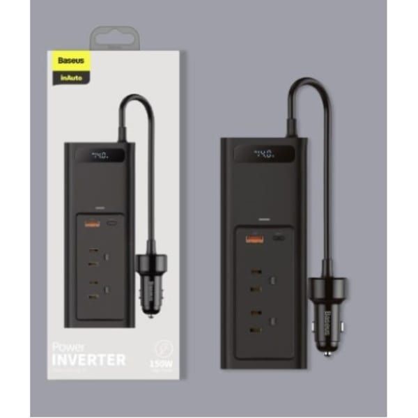 Baseus 150w Dc 12v To Ac 220v Fast Charging Car Inverter Charger