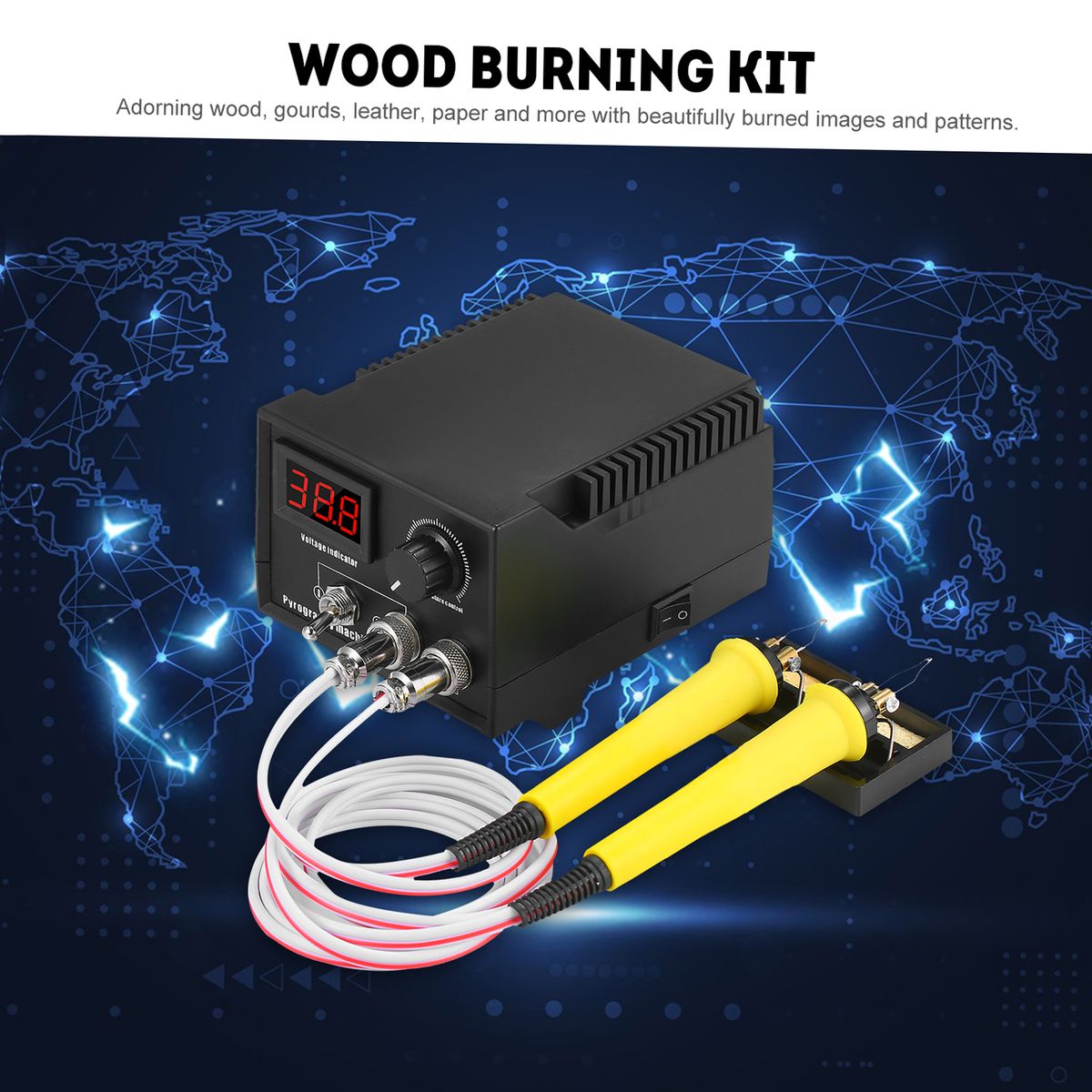 60W 220V 29PCS Woodburner Wood Burning Tool Kit Adjustable