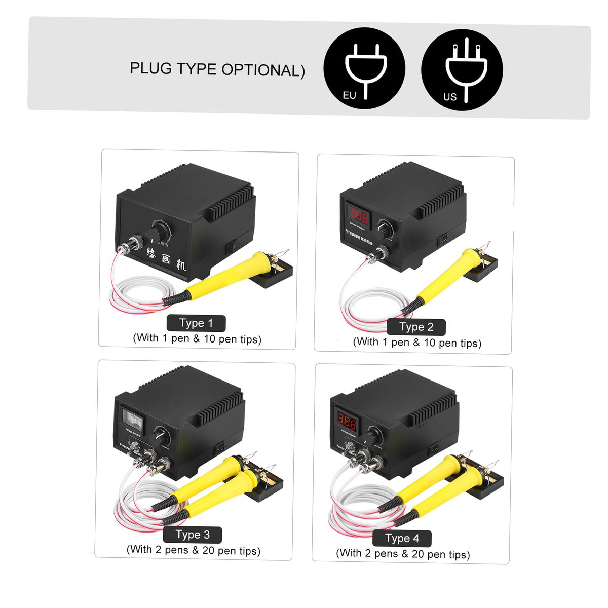 60W 220V 29PCS Woodburner Wood Burning Tool Kit Adjustable