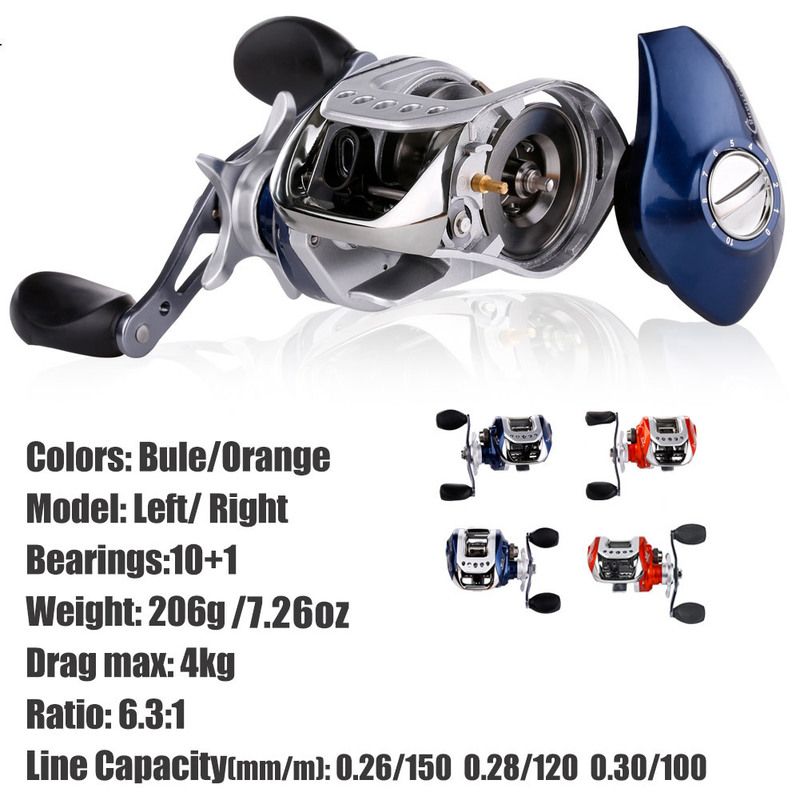 Sougayilang Baitcasting Fising Reel 6.3:1 101 Ball Bearings