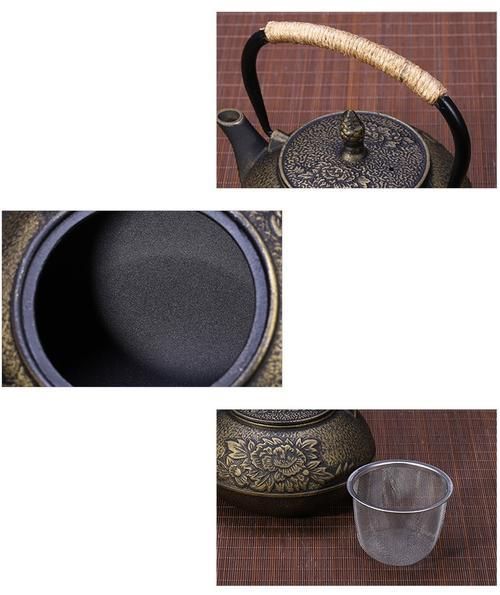 900ML Cast Iron Teapot Set Japanese Tea Pot Kettle Enamel Kung Fu Infusers Metal With Strainer Net Filter