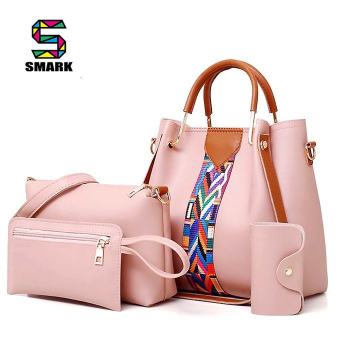 4 In 1 Women Crossbody Handbag -Pink