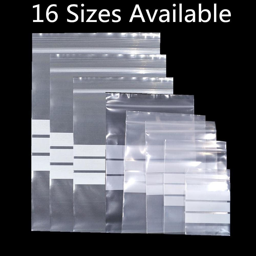100pcs/ Lot Clear Self Seal Zipper Bags Transparent Ziplock