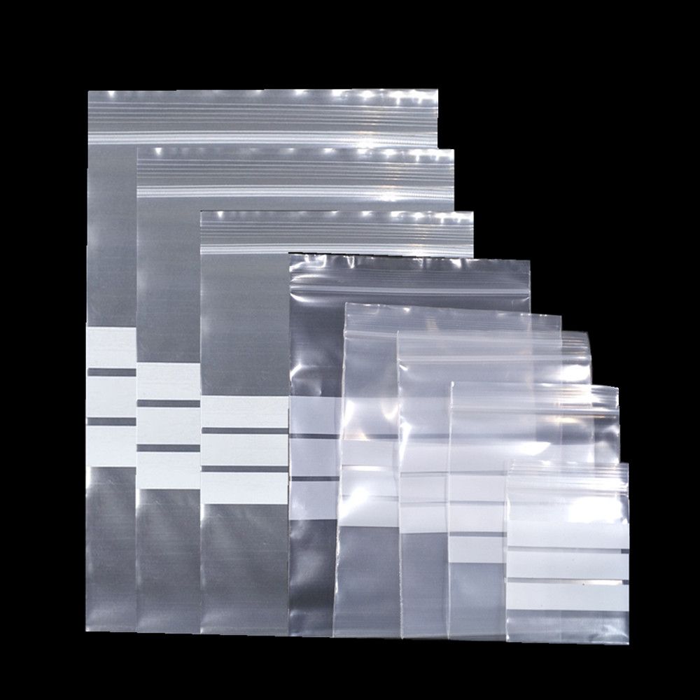 100pcs/ Lot Clear Self Seal Zipper Bags Transparent Ziplock
