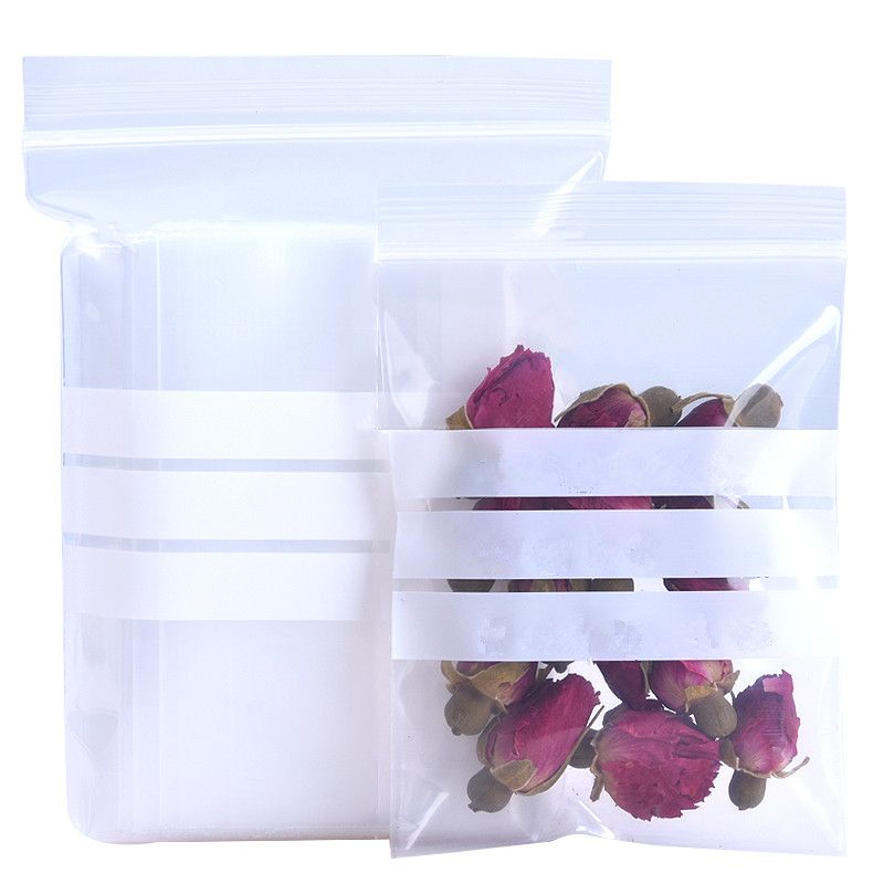 100pcs/ Lot Clear Self Seal Zipper Bags Transparent Ziplock