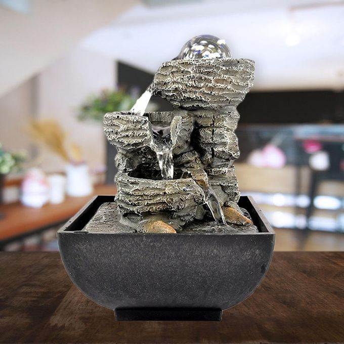 Tabletop Water Fountain Feng Shui With Lights Bedroom Decor Style 5