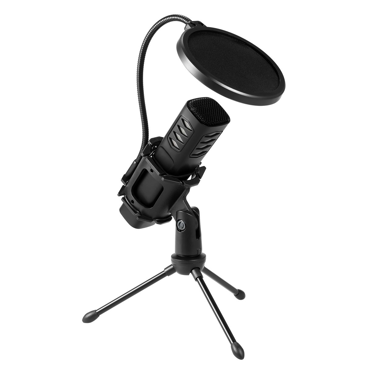 USB Microphone Cardioid Condenser Mic With Tripod Stand Pop