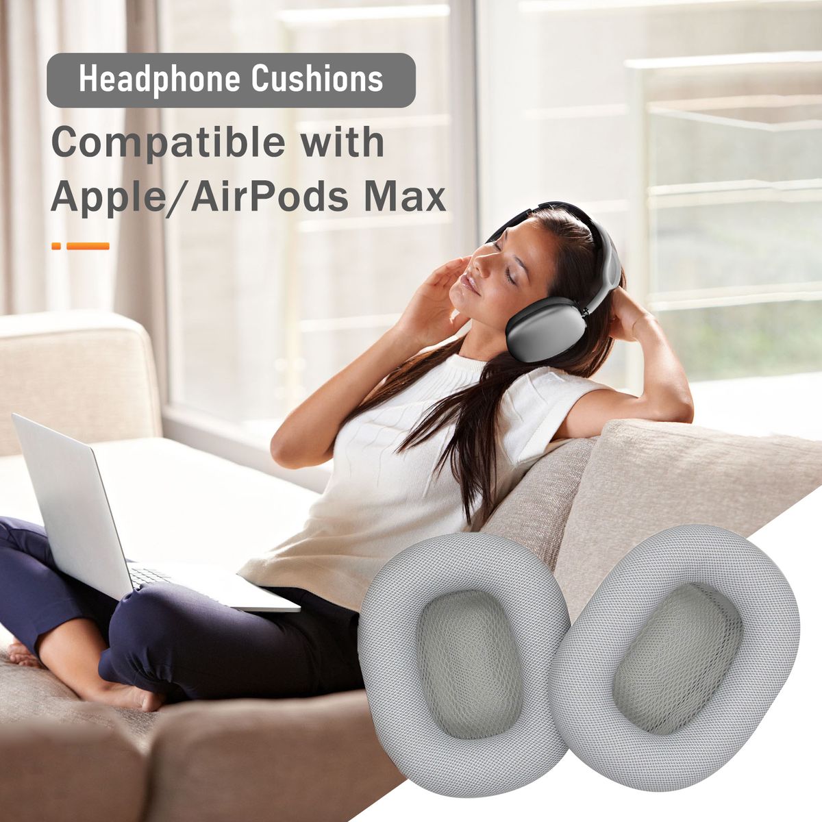 Mesh Fabric Earpads Replacement Headphones Cushion Easy To
