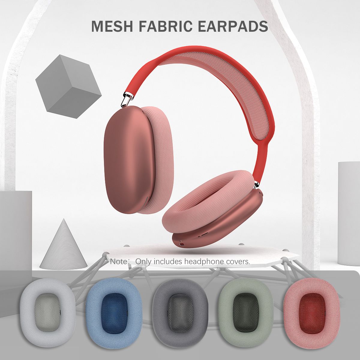 Mesh Fabric Earpads Replacement Headphones Cushion Easy To