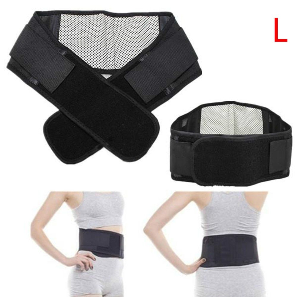 Adjustable Tourmaline Self-heating Magnetic Therapy Waist Belt Lumbar Support Back Waist Support  Double Banded Aja Lumbar-L