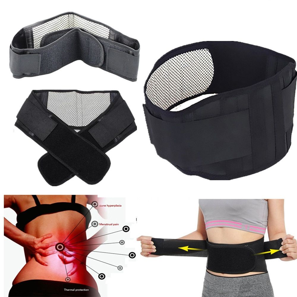 Adjustable Tourmaline Self-heating Magnetic Therapy Waist Belt Lumbar Support Back Waist Support  Double Banded Aja Lumbar-L