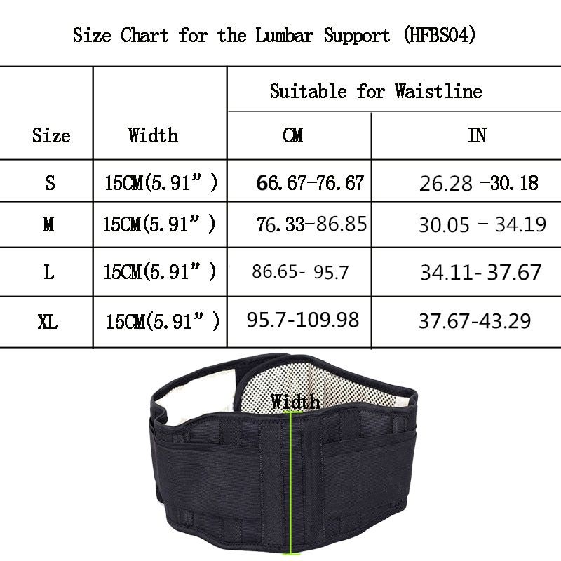 Adjustable Tourmaline Self-heating Magnetic Therapy Waist Belt Lumbar Support Back Waist Support  Double Banded Aja Lumbar-L