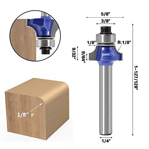 Yakamoz Industrial Grade 4Pcs 14 Inch Shank Round Over Route